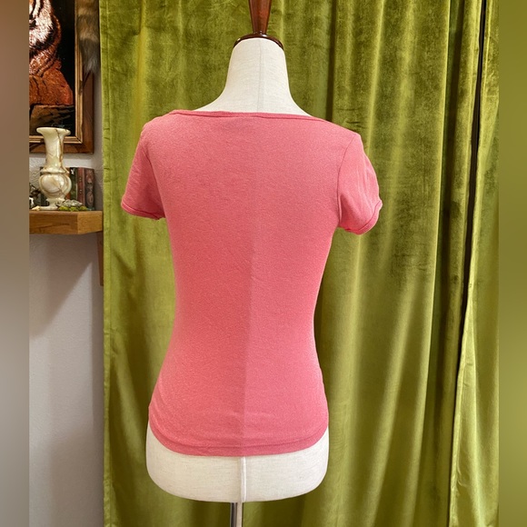 Vintage Bubble Gum Pink Top, Metalic, 1970s Roller Girl 🛼, Disco Queen 🪩 - Picture 2 of 9